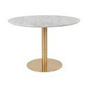 Apvalios formos valgomojo stalas su marmuro dekoro stalviršiu ø 110 cm Bolzano – House Nordic
