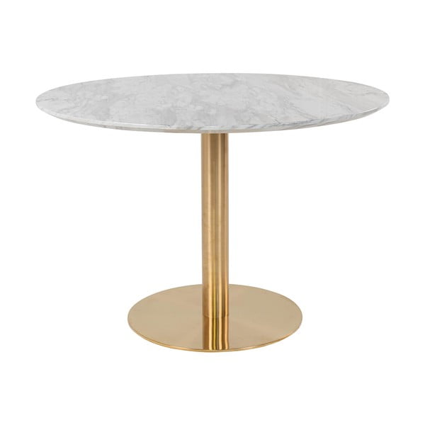 Apvalios formos valgomojo stalas su marmuro dekoro stalviršiu ø 110 cm Bolzano – House Nordic