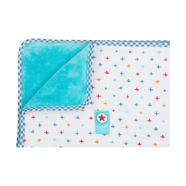 Mėlynos ir baltos spalvos pledas vaikiškai lovai Tiseco Home Studio, 100 x 150 cm-image-1