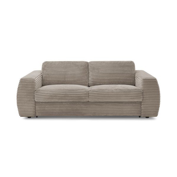 Taupe spalvos sofa miegojimui/sulankstoma iš kordinio velveto 220 cm Hugo – Bobochic Paris