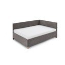 Antracito spalvos kampinė iš audinio vaikiška lova su sandėliavimo vieta su lovos grotelėmis 140x200 cm Cool – Meise Möbel