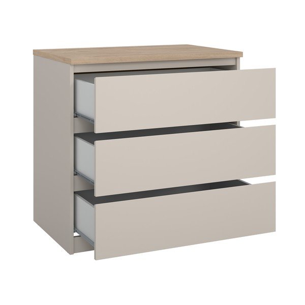 Kreminės spalvos šoninė spintelė 77x76x50 cm Naia – Tvilum-image-3