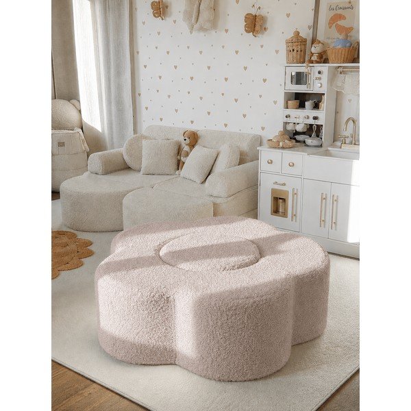 Šviesiai pilkos spalvos iš boucle putų žaidimų aikštelė 3 vnt. aukštis 27 cm 88x90 cm – Meowbaby-image-1