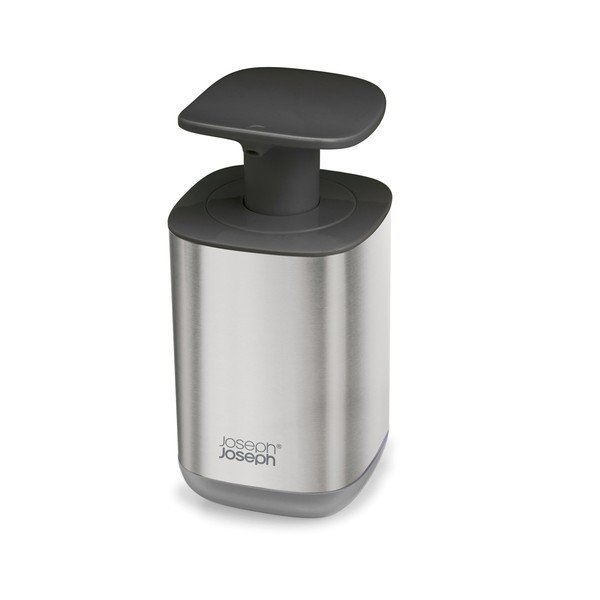 Blizgios sidabrinės spalvos iš nerūdijančio plieno muilo dozatorius 250 ml Presto Steel – Joseph Joseph