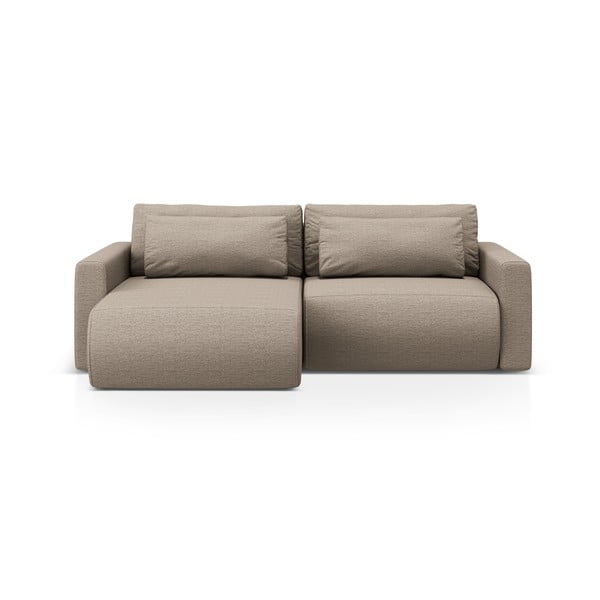 Šviesiai rudos spalvos sulankstoma/su sandėliavimo vieta kampinė sofa Belfast – Cosmopolitan Design