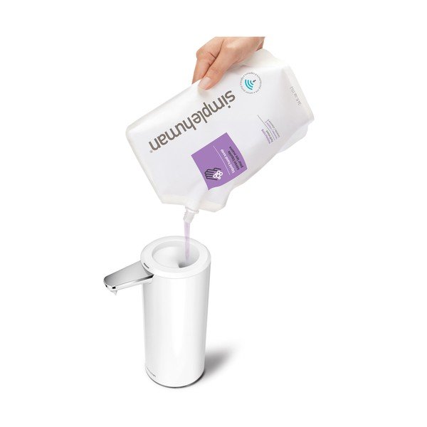 Baltas automatinis muilo dozatorius iš plieno 266 ml - simplehuman-image-4