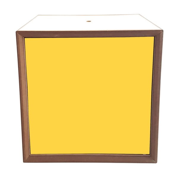 Lentynos elementas su baltu rėmeliu ir geltonomis durelėmis Ragaba PIXEL, 40 x 40 cm