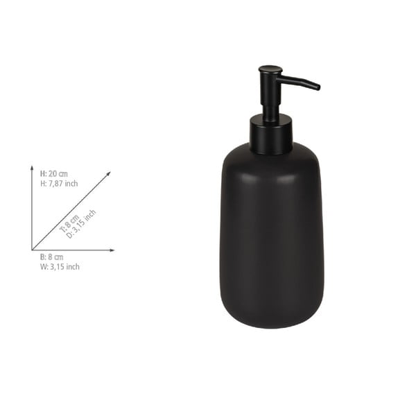 Juodos spalvos iš keramikos muilo dozatorius 500 ml Olinda – Allstar-image-4
