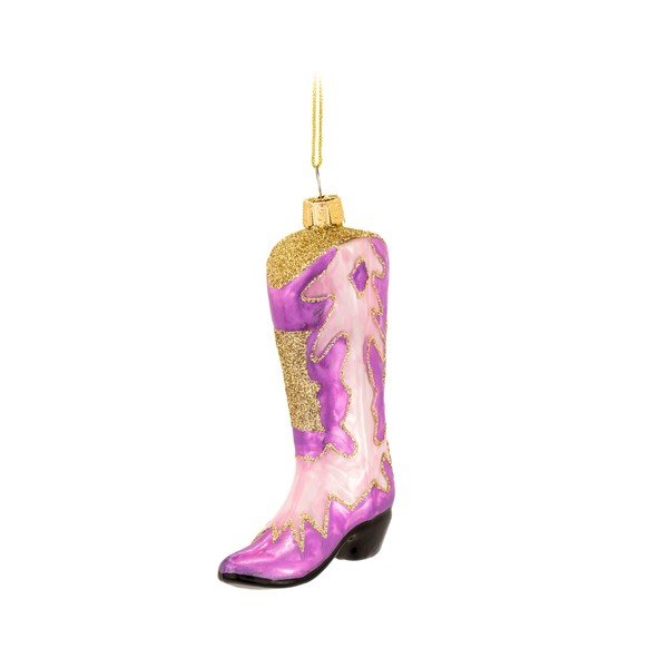 Iš stiklo eglutės papuošimas 7 cm Cowboy Boot – Sass & Belle