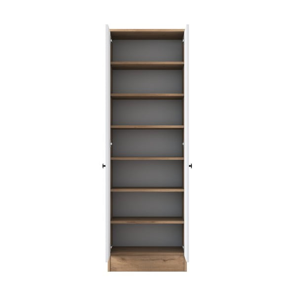 Baltos/natūralios spalvos riešutmedžio spinta 60x183 cm Theresa - Kalune Design-image-4