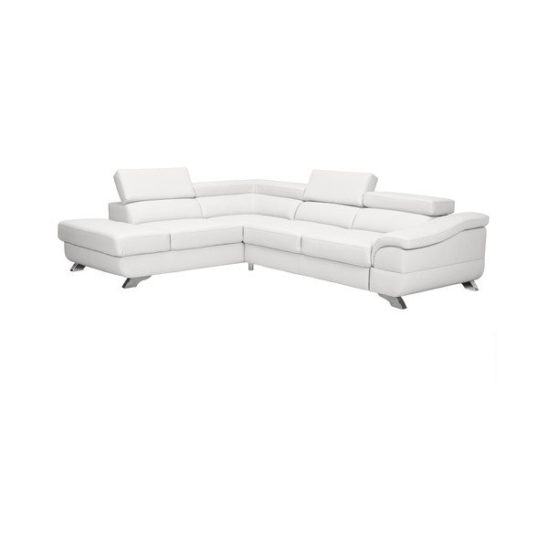 Balta odinė kampinė sofa-lova su dėže "Windsor & Co Sofas Gamma", kairysis kampas-image-1