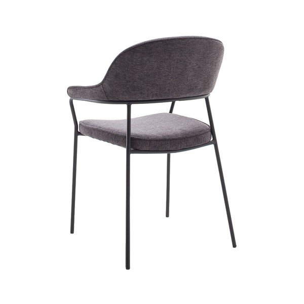 Tamsiai pilkos spalvos valgomojo kėdė su porankiais Kindersley – Unique Furniture-image-3