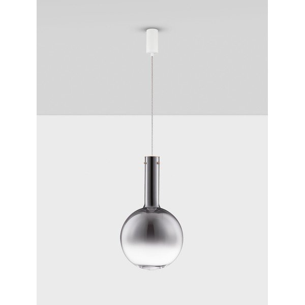 Pilkos spalvos iš stiklo kabantis šviestuvas LED su pritemdymo funkcija ø 30 cm Nostos – Nova Luce-image-2