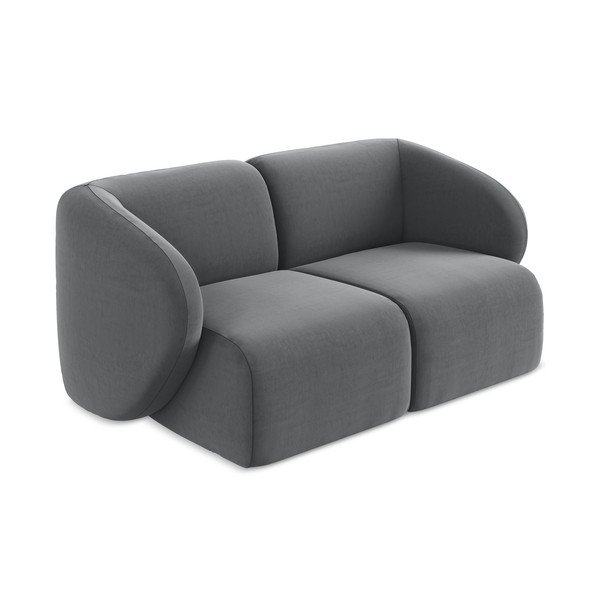 Pilkos spalvos sofa iš velveto 174 cm Lani – Makamii-image-2