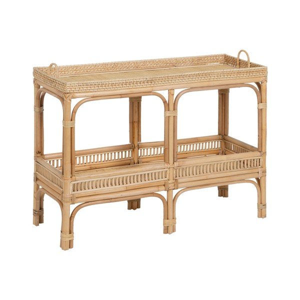 Iš rotango konsolinis staliukas natūralios spalvos 38x100 cm Ratán – Ixia
