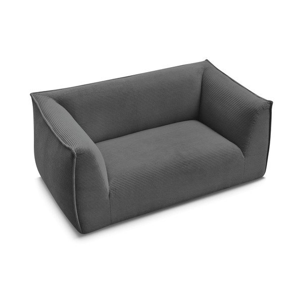 Tamsiai pilkos spalvos sofa iš kordinio velveto 170 cm Giorgia – Bobochic Paris-image-3