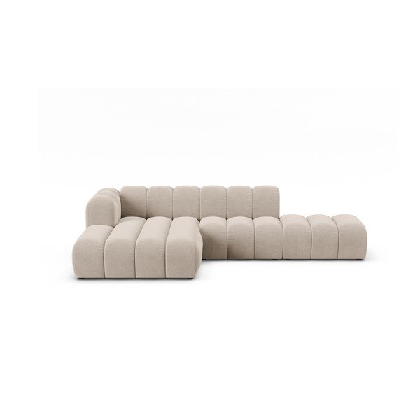 Kampinė sofa smėlio spalvos (su kairiuoju kampu) Lupine – Micadoni Home