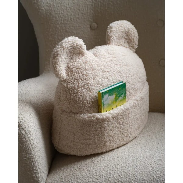 Kreminės spalvos iš boucle vaikiška sofos pagalvėlė Teddy Pouch – Wigiwama-image-1