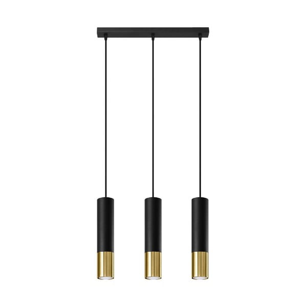 Pakabinamas šviestuvas su metaliniu juodai auksiniu atspalviu 45x6 cm Longbot - Nice Lamps