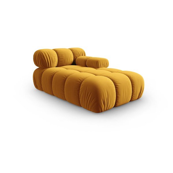 Gultas geltonos spalvos iš velveto (su dešiniuoju kampu) Bellis – Micadoni Home-image-3