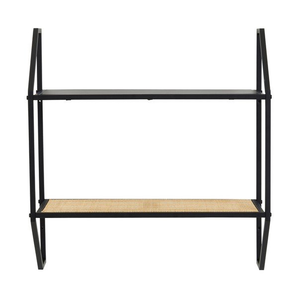Juodos spalvos/natūralios spalvos iš metalo kelių aukštų sieninė lentyna 61 cm Depok – Premier Housewares-image-4