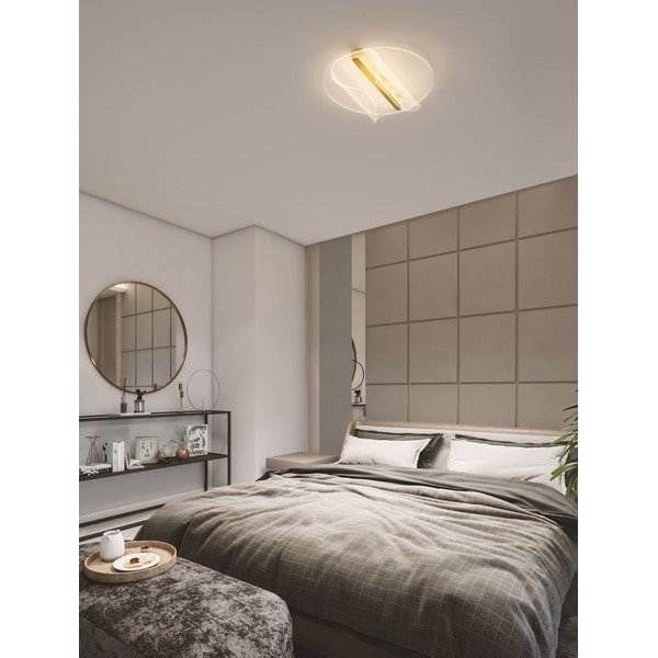 Auksinės spalvos iš aliuminio lubinis šviestuvas LED su pritemdymo funkcija 55x45 cm Valentin – Nova Luce-image-2
