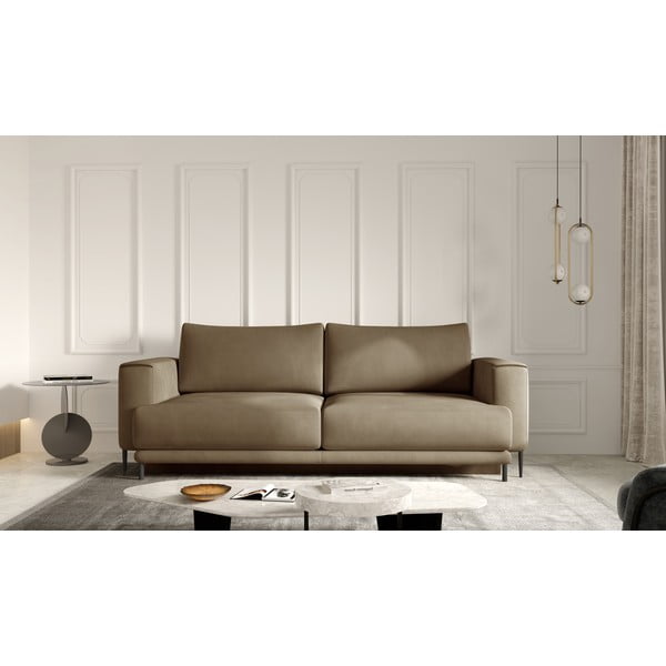 Šviesiai rudos spalvos iš velveto sulankstoma/su sandėliavimo vieta sofa 260 cm Dalia – ELTAP-image-1