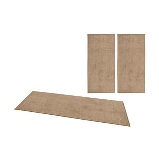 3 smėlio spalvos kilimėlių rinkinys Hanse Home Pure