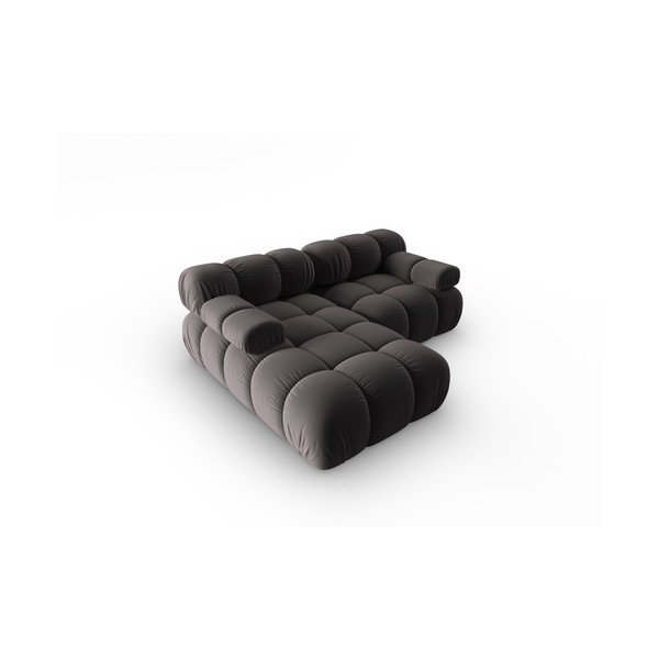Sofa tamsiai pilkos spalvos iš velveto 191 cm Bellis – Micadoni Home-image-4