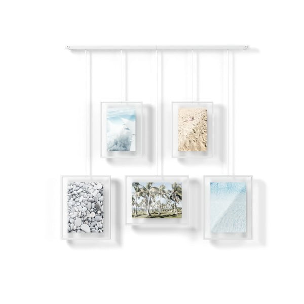 Pakabinami rėmėliai iš metalo baltos spalvos 5 vnt. 79x43 cm Exhibit – Umbra