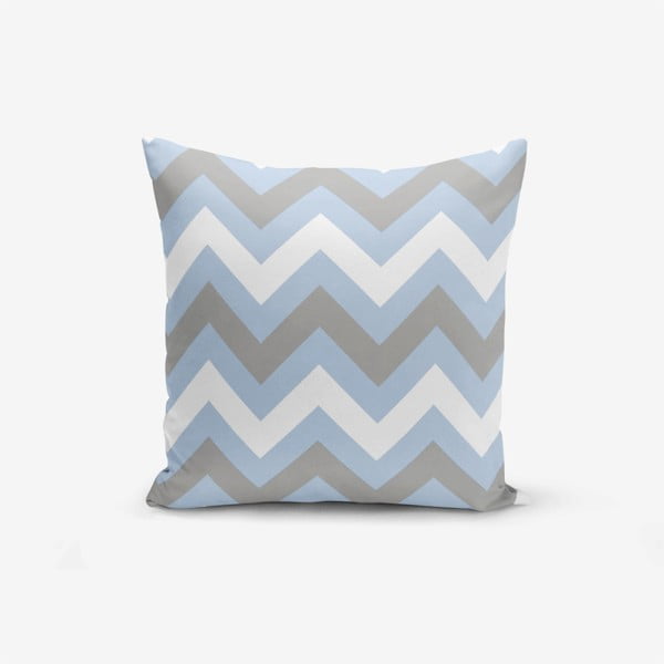 Minimalistiniai pagalvėlių užvalkalai Zigzago mėlyna, 45 x 45 cm