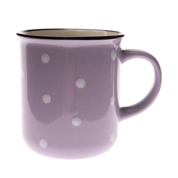 Violetinis keramikinis puodelis Dakls Dottie, 350 ml
