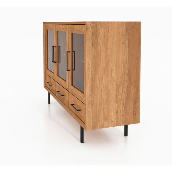 Natūralios spalvos ąžuolo medienos vitrina 144x95 cm Abies - The Beds-image-3