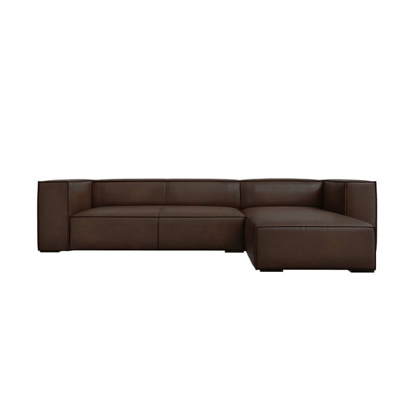 Tamsiai ruda odinė kampinė sofa (dešinysis kampas) Madame - Windsor & Co Sofas