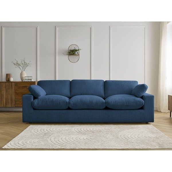 Mėlynos spalvos sofa iš kordinio velveto 250 cm Belair – Bobochic Paris-image-4