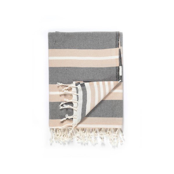 "Kate Louise Cotton Collection Line Beige Grey" rankšluostis, 100 x 180 cm-image-2