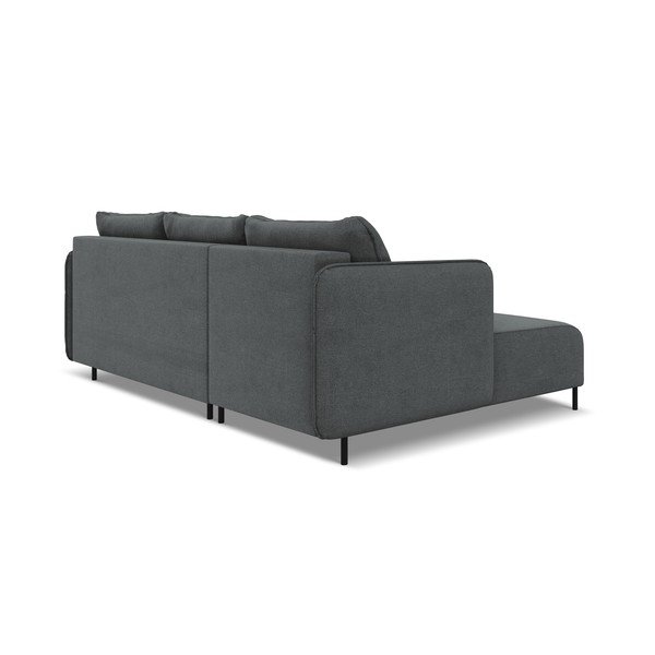 Tamsiai pilkos spalvos sulankstoma/su sandėliavimo vieta kampinė sofa (su kairiuoju kampu) Luana – Makamii-image-2