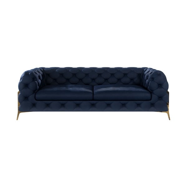 Tamsiai mėlynos spalvos iš velveto sofa 225 cm Chelsea Bis – Ropez
