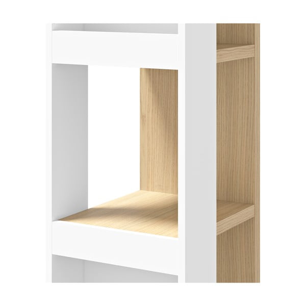 Balta ąžuolinė knygų spinta 40x114 cm Ella - TemaHome-image-4