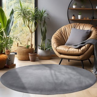Skalbiamas apvalios formos kilimas pilkos spalvos ø 160 cm Sky – Ayyildiz Carpets
