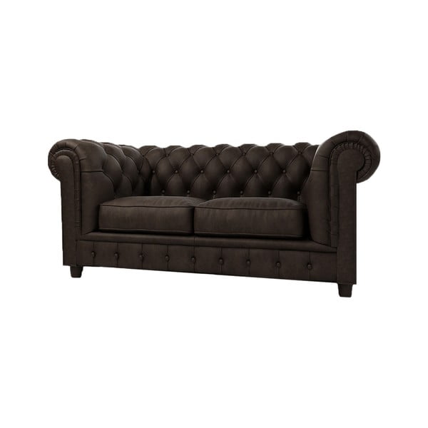 Tamsiai ruda aksomo sofa 178 cm Cambridge - Ropez