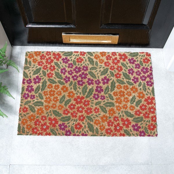Iš kokoso pluošto grindų kilimėlis 40x60 cm Floral – Artsy Doormats-image-3