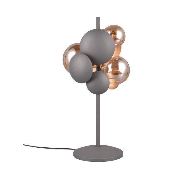 Stalinis šviestuvas pilkos spalvos/auksinės spalvos (aukštis 50 cm) su stiklo gaubtu Bubble – Trio Select
