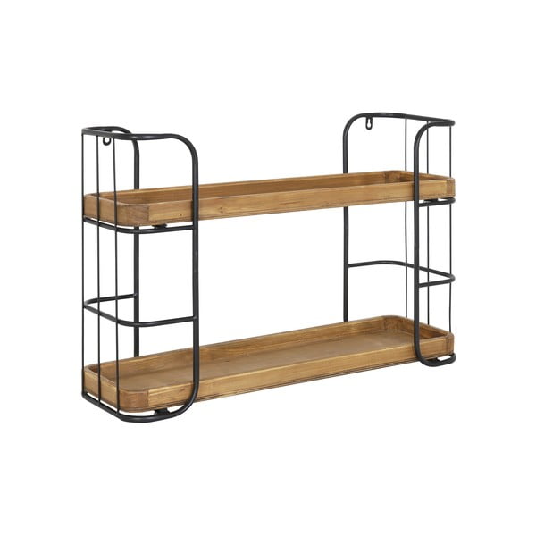 Natūralios spalvos dviaukštė lentyna iš eglės medienos Zyra - Light & Living-image-1