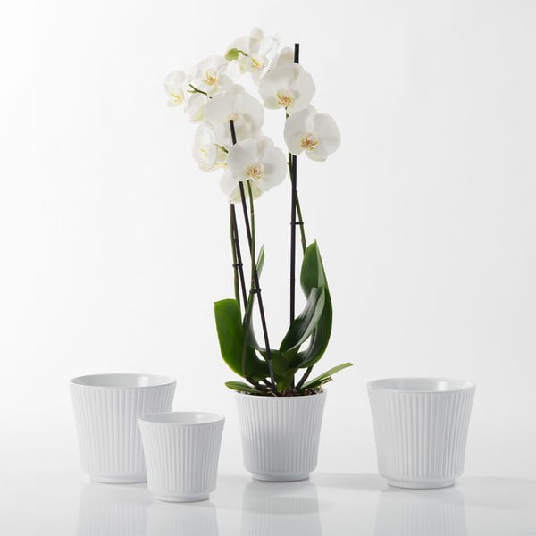 Baltas keraminis vazonas Big Pots Gloss, ø 12 cm-image-1