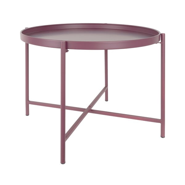 Violetinės spalvos iš metalo apvalios formos kavos staliukas ø 50 cm Meseta  – Leitmotiv