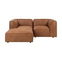 Kampinė sofa konjako rudos spalvos iš dirbtinės odos (su kairiuoju kampu) Fairfield Kentucky – Bonami Selection