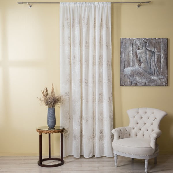 Permatoma užuolaida smėlio spalvos 140x260 cm Cybele – Mendola Fabrics-image-3