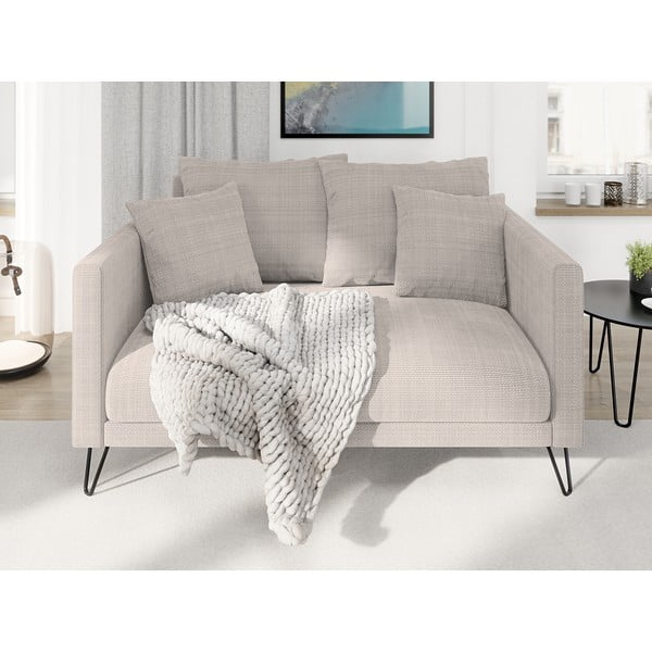 Šviesiai rudos spalvos iš šenilinio audinio sofa 140 cm Freya – Ropez-image-1