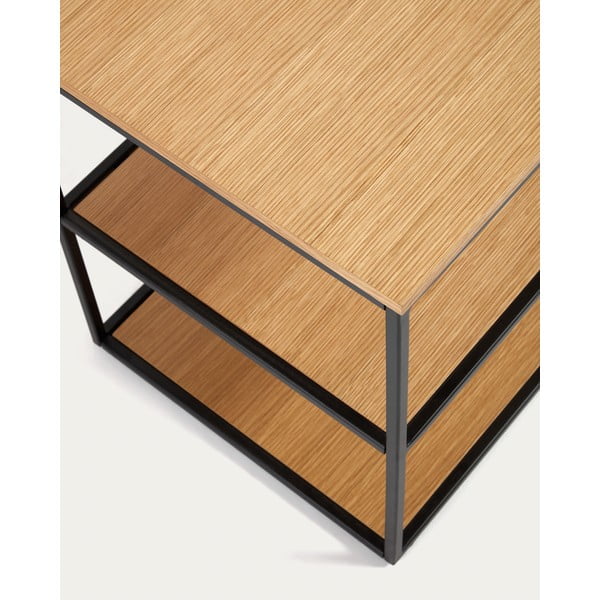 Juodos/natūralios spalvos ąžuolinis 160x50 cm TV staliukas Yoana - Kave Home-image-2